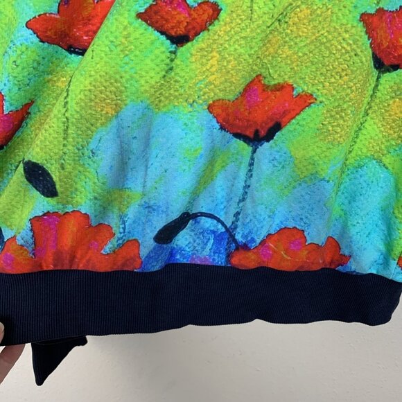 Simply Art By Dolcezza Womens M Jacket Stretch Abstract Print Zip Up Boho Pocket - Picture 8 of 12